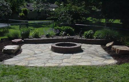 Flagstone Patio with Fire Pit